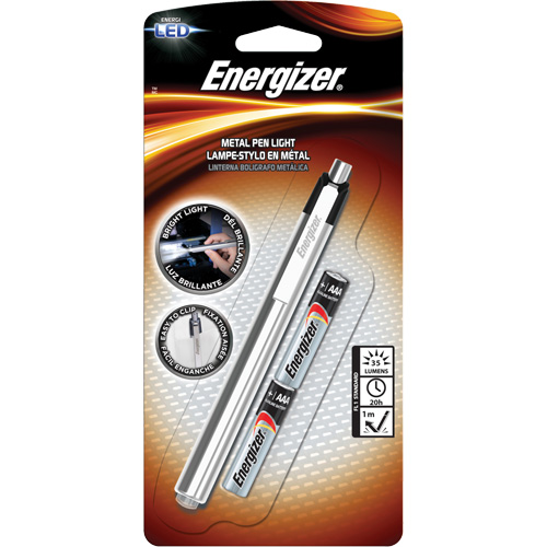 Lampe stylo, DEL, 35 lumens, Corps en Aluminium, piles AAA, Compris Superchem Industries