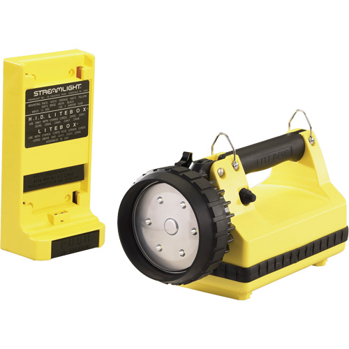 Lanterne avec syst&egrave;me de montage pour v&eacute;hicule E-Flood LiteBox, DEL, 615 lumens, 8 hres de fonctionnement, piles Rechargeable, Compris Superchem Industries