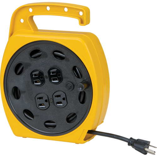 Wind-Up Extension Cord, 25', SJT, 16/3 Gauge, 10 A Superchem Industries