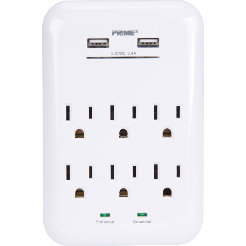 Prime&reg; USB Charger with Surge Protector Superchem Industries