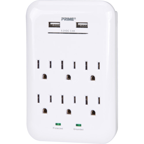 Prime&reg; USB Charger with Surge Protector Superchem Industries
