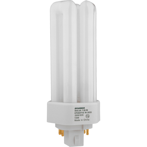 Lampe fluorescente compacte &agrave; tube triple Dulux D/E/IN Amalgam, T (T4), 42 W, 3500 K, Base G24Q-4, 16 000 h Superchem Industries