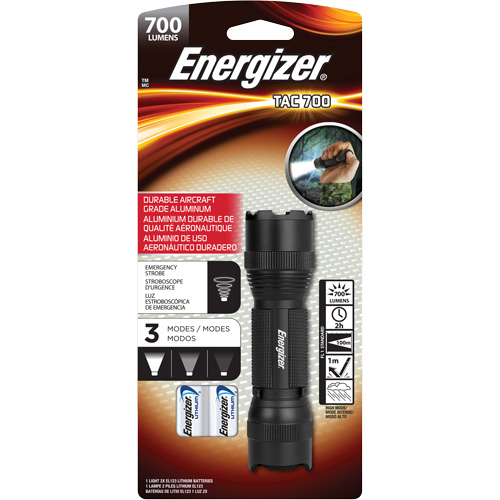 Lampe de poche TAC 700, DEL, 700 lumens, Piles CR123 Superchem Industries