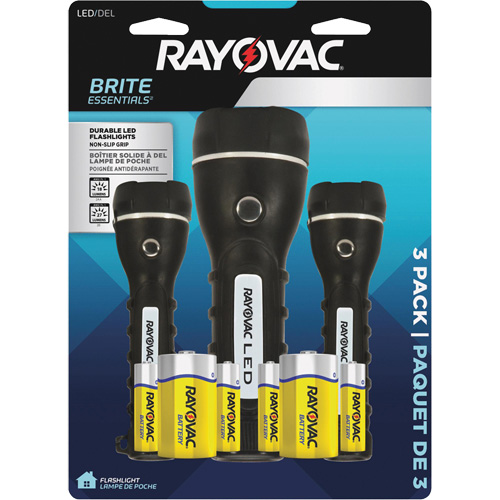 Brite Essentials Flashlight Pack, LED, 40/26 Lumens, D/AA Batteries Superchem Industries