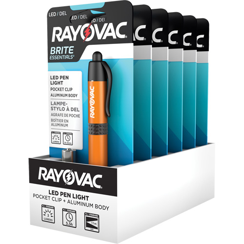 Lampes-stylos Brite Essentials, DEL, 3 lumens, Corps en Aluminium, piles AAA, Compris Superchem Industries
