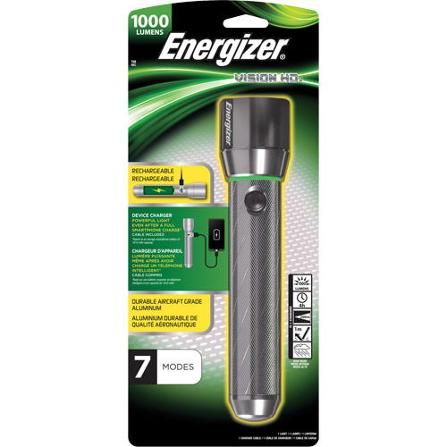 Lampe de poche Vision HD Focus, DEL, 1000 lumens, Piles Rechargeable Superchem Industries