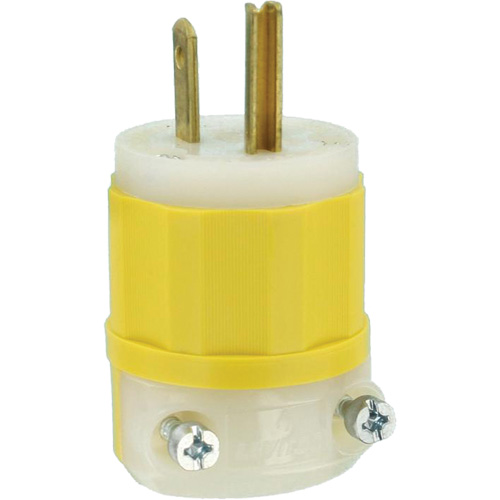 Industrial Grade Straight-Blade Plug, Impact Modified Nylon, 15 A, 125 V Superchem Industries