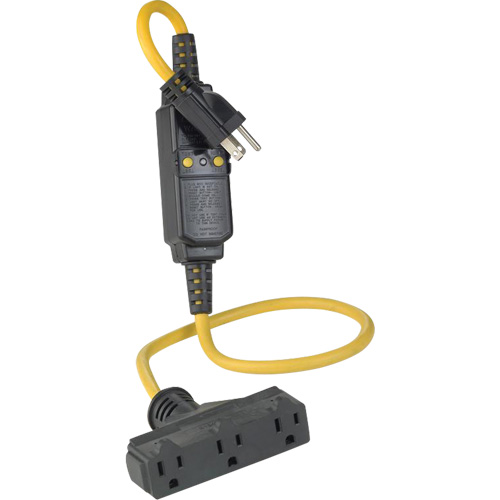 Triple-Tap Inline GCFI Extension Cord & Connector, 120 V, 15 Amps, 3' Cord Superchem Industries