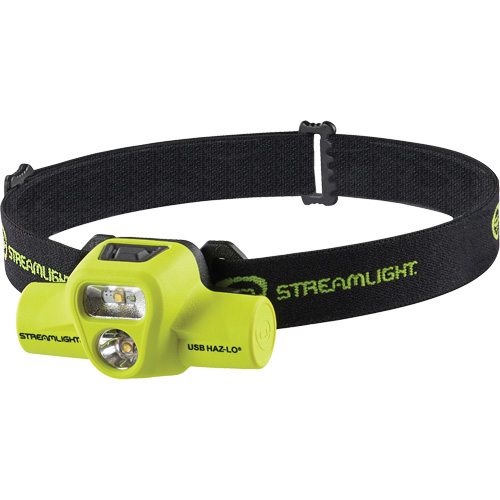 USB HAZ-LO&reg; Intrinsically Safe Headlamp, LED, 250 Lumens, 7 Hrs. Run Time, Rechargeable Batteries Superchem Industries