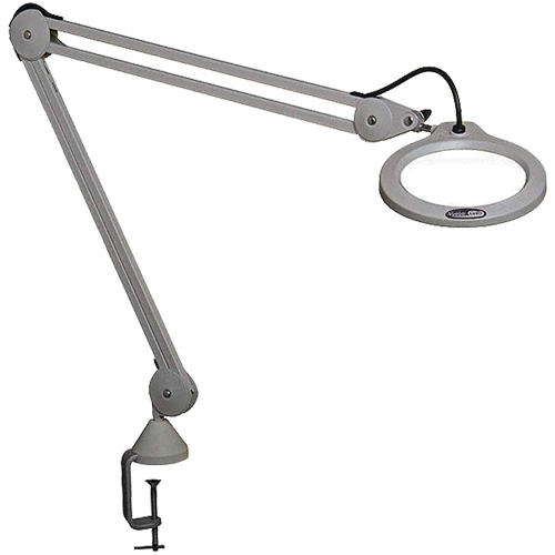 Magnifying Lamp, 5 Diopter, LED Light, 45" Arm, C-Clamp, Grey Superchem Industries