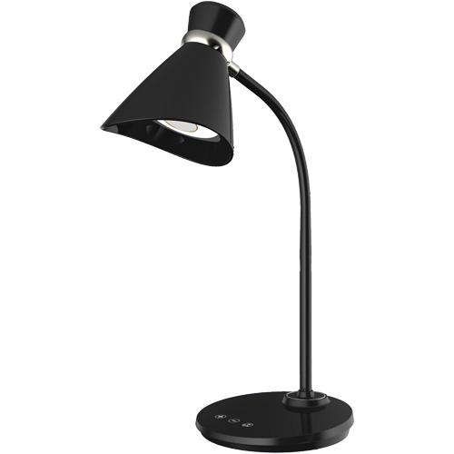 Desk Lamp, 6 W, LED, 16" Neck, Black Superchem Industries
