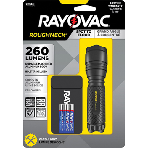 Tactical Spot-to-Flood Flashlight, LED, 320 Lumens, AAA Batteries Superchem Industries