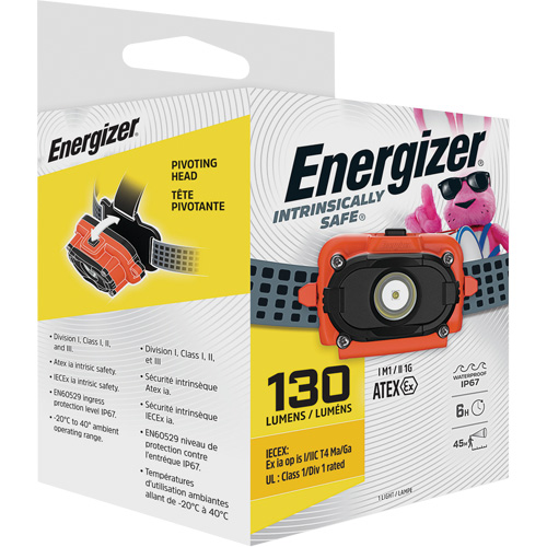 Intrinsically Safe&reg; Headlamp, LED, 130 Lumens, 6 Hrs. Run Time, AAA Batteries Superchem Industries