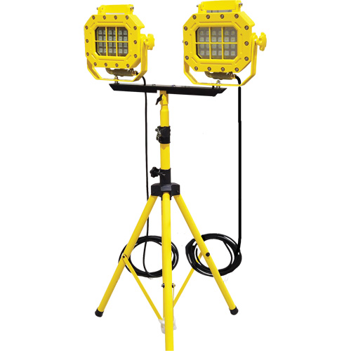 Explosion Proof Floodlight with Tripod, LED, 40 W, 5600 Lumens, Aluminum Housing Superchem Industries