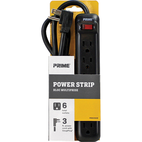Bloc multiprise, 6 Prise(s), 3', 15 A, 1875 W, 125 V Superchem Industries