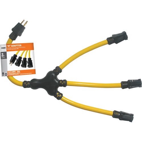 Adaptateur en W, Ext&eacute;rieur, STW, AWG 12/3, 15 A, 3 prise(s), 2' Superchem Industries