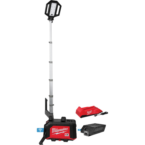 MX FUEL ROCKET Dual Power Compact Tower Light, LED, 15000 Lumens Superchem Industries
