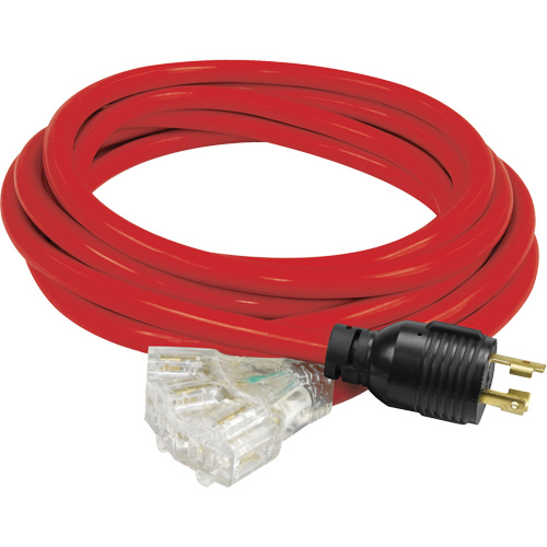 Rallonge pour g&eacute;n&eacute;ratrice avec triple fiche, STW, AWG 10, 3 prise(s), 25' Superchem Industries