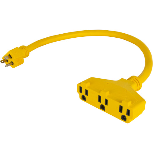 Adaptateur de rallonge d'alimentation, Ext&eacute;rieur, STOW, AWG 12/3, 15 A, 3 prise(s), 2' Superchem Industries