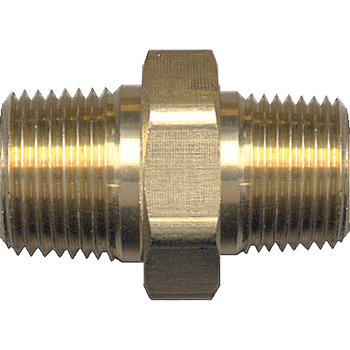 Reducing Hex Nipple, Brass, 1/4" x 1/8", NPT x NPT Superchem Industries