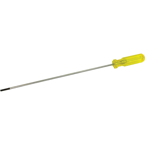 Electrician's Slotted Screwdriver, 3/16" Tip, Round, 15-1/2" L, Plastic Handle Superchem Industries