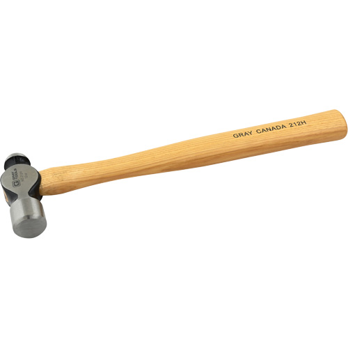 Ball Pein Hammer, 12 oz. Head Weight, Plain Face, Wood Handle Superchem Industries