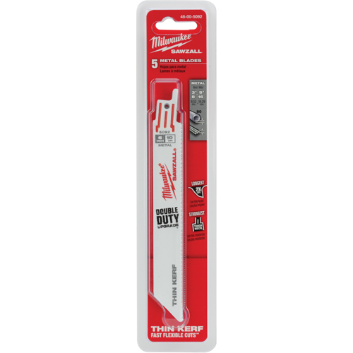 Lame de scie pour m&eacute;tal Sawzall, Bim&eacute;tal, 10 Dents par pouce, 6" lo Superchem Industries