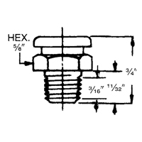 Standard Button Head Fitting, 1/8" PTF Thread Superchem Industries