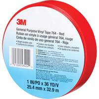 Ruban en vinyle pour travaux g&eacute;n&eacute;raux 764, 25,4 mm (1") la x 32,9 m (108') lo, 5 mils, Rouge Superchem Industries