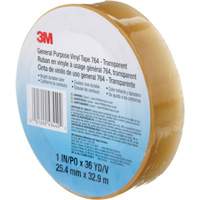 Ruban en vinyle pour travaux g&eacute;n&eacute;raux 764, 25,4 mm (1") la x 32,9 m (108') lo, 5 mils, Transparent Superchem Industries