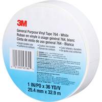 Ruban en vinyle pour travaux g&eacute;n&eacute;raux 764, 25,4 mm (1") la x 32,9 m (108') lo, 5 mils, Blanc Superchem Industries