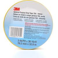 Ruban en vinyle pour travaux g&eacute;n&eacute;raux 764, 76 mm (3") la x 32,9 m (108') lo, 5 mils, Jaune Superchem Industries