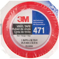 Ruban en vinyle 471, 25,4 mm (1") la x 32,9 m (108') lo, 5,3 mils, Rouge Superchem Industries
