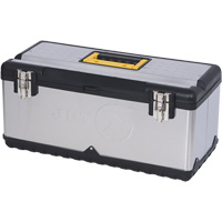 JPSTB-22 Stainless Steel Hand Tool Box, 11" D x 22-1/2" W x 10-3/4" H, Black/Grey Superchem Industries