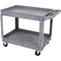 JPTC-3624 Heavy-Duty Polypropylene Shop Cart, 2 Tiers, 46" W x 25-1/2" D x 33-1/4" H, 500 lbs. Cap. Superchem Industries