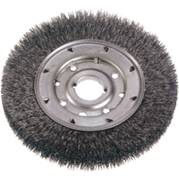 Crimped Wire Wheel Brushes - Medium Face, 8" Dia., 0.0118" Fill, 2" Arbor Superchem Industries