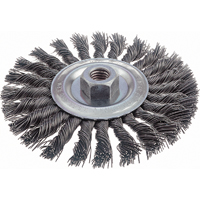 Knot Wire Wheel Brushes - Standard Twist Knot, 6" Dia., 0.023" Fill, 5/8"-11 Arbor, Steel Superchem Industries