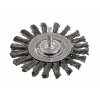 Brosses rotatives &agrave; fils nou&eacute;s - Brosse rotative &agrave; fils nou&eacute;s a/queue 1/4", fils nou&eacute;s standards, Dia. 3", Fils 0,014", Acier Superchem Industries