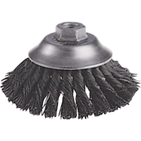 Brosses-boisseau &agrave; fils nou&eacute;s - Brosse-boisseau &eacute;vas&eacute;e, Dia. 6", Fils 0,02", Arbre 5/8"-11, Acier Superchem Industries