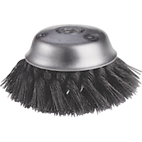 Knot Wire Cup Brushes - Stagger Row, 5-3/4" Dia. x 5/8"-11 Arbor Superchem Industries