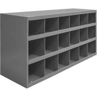Steel Storage Bin Cabinet, 33-3/4" W x 12" D x 19-1/4" H, Grey Superchem Industries