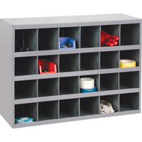 Steel Storage Bin Cabinet, 33-3/4" W x 12" D x 23-7/8" H, Grey Superchem Industries