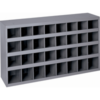 Steel Storage Bin Cabinet, 33-3/4" W x 12" D x 19-1/4" H, Grey Superchem Industries
