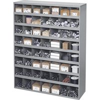 Steel Storage Bin Cabinet, 33-3/4" W x 12" D x 42" H, Grey Superchem Industries