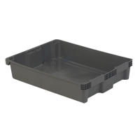Polylewton Stack-N-Nest&reg; Containers, 6.1" x 29.6" x 22.4", Grey Superchem Industries