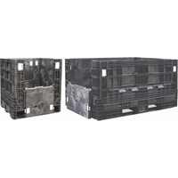 Collapsible Structural Polyethylene Containers, 30" L x 32" W x 25" H, Black Superchem Industries