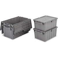 Contenants de distribution Flipak en plastique poly&eacute;thyl&egrave;ne (PE), 11,8" x 9,8" x 7,7", Gris Superchem Industries
