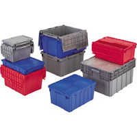 Contenants de distribution Flipak en plastique poly&eacute;thyl&egrave;ne (PE), 11,8" x 9,8" x 7,7", Gris Superchem Industries