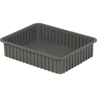Divider Box&reg; Containers, Polyethylene, 22.4" W x 17.4" D x 5" H, Grey Superchem Industries