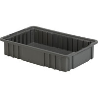 Contenant Divider Box, Poly&eacute;thyl&egrave;ne, 15,5" la x 9,9" p x 3,5" h, Gris Superchem Industries